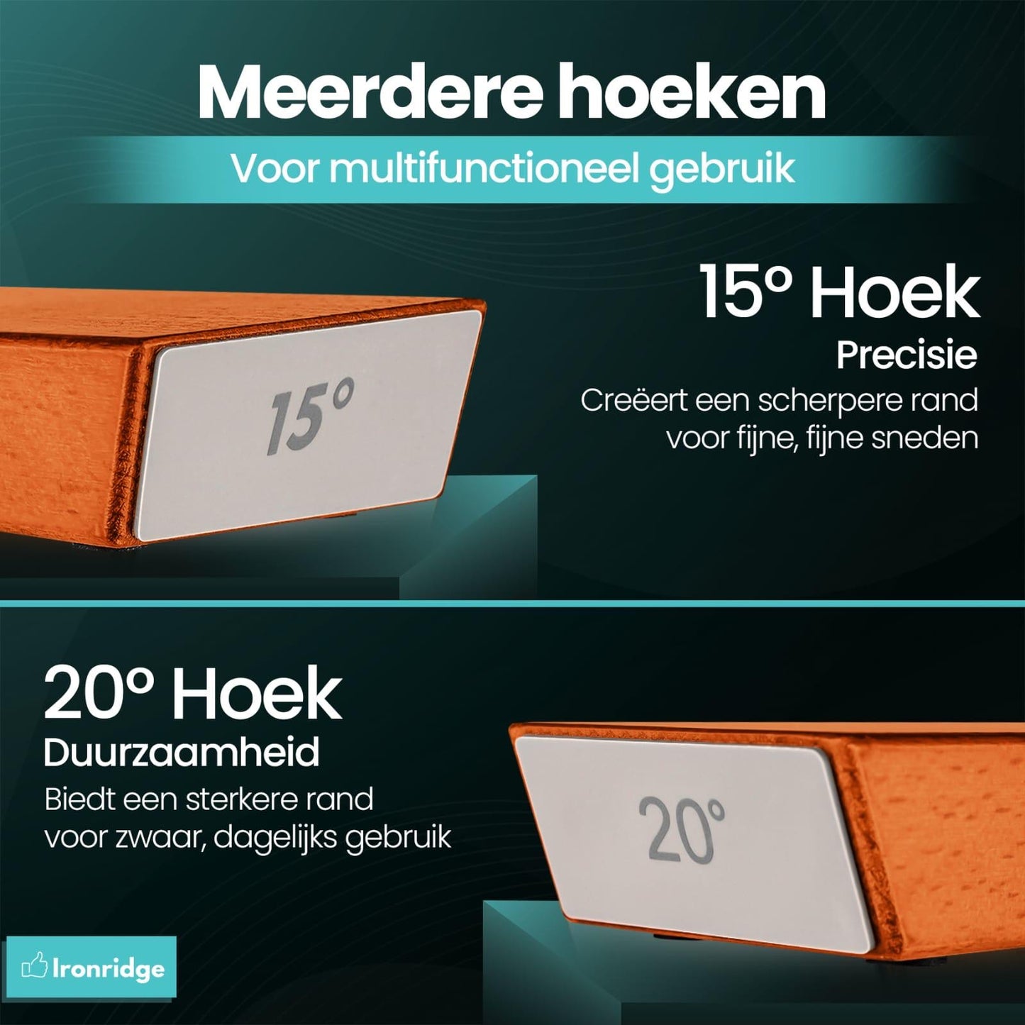 Ironridge® Messenslijper Set Deluxe – Professioneel – Met Meerdere Slijpstanden – Voor Keuken-, Koks- & Zakmessen – Voor Scherpe, Veilige & Nauwkeurige Snijresultaten – Duurzaam & Gebruiksvriendelijk Keukengerei