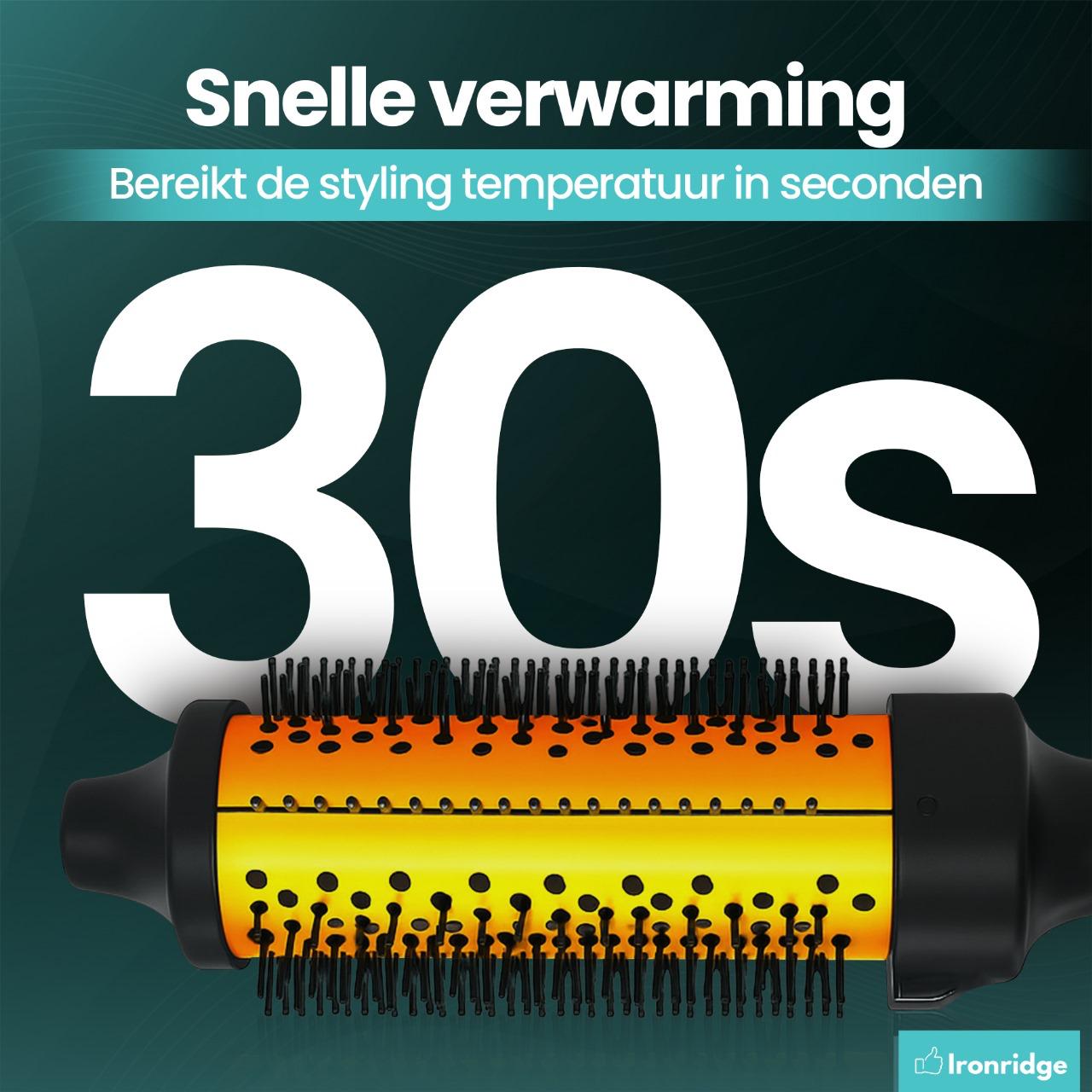 Ironridge® Thermal Brush Deluxe – Verwarmend – Met Meerdere Warmtestanden – Voor Styling & Volume – Geschikt voor Verschillende Haartypes – Voor Glad, Vol & Glanzend Haar – Gebruiksvriendelijk & Comfortabel Design**