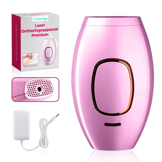 Ironridge® Laser Ontharingsapparaat Deluxe – Pijnarm – Met IPL-Technologie – 5 Intensiteitsniveaus – Voor Gezicht & Lichaam – Voor Langdurig Gladde Huid – Duurzaam Verzorgingsapparaat