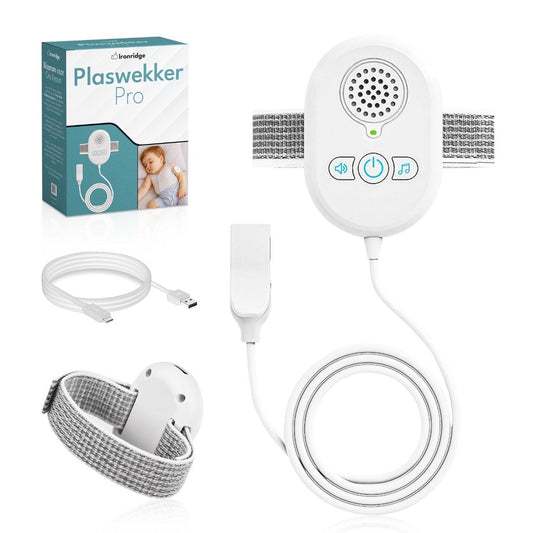 Ironridge® Plaswekker Deluxe – Verstelbaar – Met Tril- & Geluidsalarm – Comfortabele Sensor – Voor Zindelijkheidstraining – Voor Droge Nachten & Meer Zelfvertrouwen – Gebruiksvriendelijk Ontwikkelingshulpmiddel