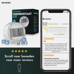Ironridge Thermostaat Pro – Digitale Thermometer met Tijdweergave, Celsius/Fahrenheit en Waterbestendig Design