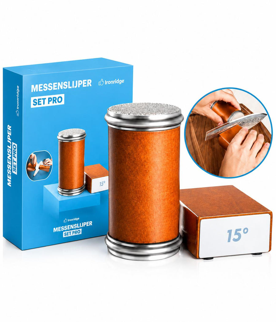 Ironridge® Messenslijper Set Deluxe – Professioneel – Met Meerdere Slijpstanden – Voor Keuken-, Koks- & Zakmessen – Voor Scherpe, Veilige & Nauwkeurige Snijresultaten – Duurzaam & Gebruiksvriendelijk Keukengerei