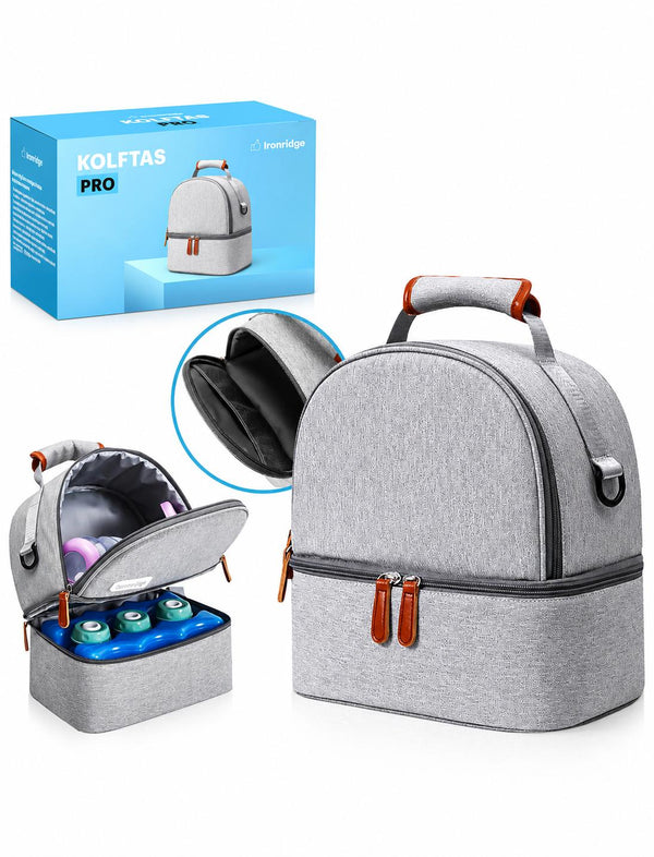 Ironridge® Kolftas Deluxe – Ruim & Geïsoleerd – Met Meerdere Opbergvakken – Voor Flesjes, Kolf & Accessoires – Ideaal voor Onderweg & Dagelijks Gebruik – Voor Georganiseerd, Veilig & Discreet Meenemen – Duurzaam & Gebruiksvriendelijk Design