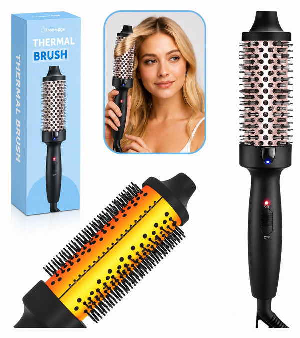 Ironridge® Thermal Brush Deluxe – Verwarmend – Met Meerdere Warmtestanden – Voor Styling & Volume – Geschikt voor Verschillende Haartypes – Voor Glad, Vol & Glanzend Haar – Gebruiksvriendelijk & Comfortabel Design**